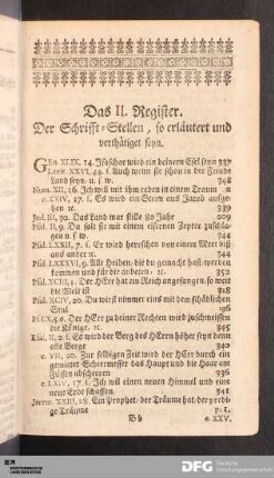 Das II. Register. Der Schrifft-Stellen, so erläutert und verthätiget seyn. [Anfang]