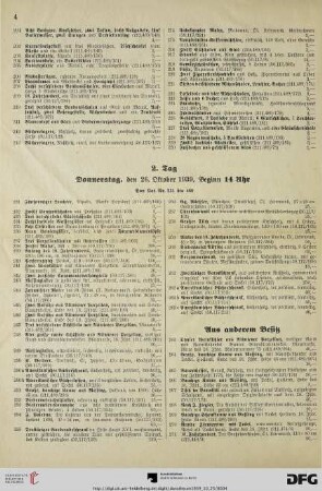 Zweiter Tag: Donnerstag, den 26. Oktober 1939, Beginn 14 Uhr (Nr. 231-460)