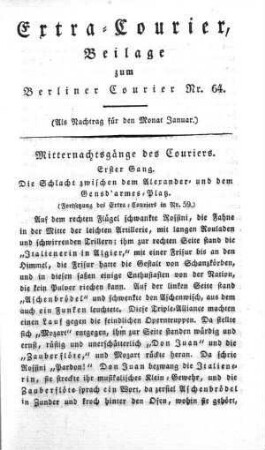 Extra-Courier, Beilage zum Berliner Courier Nr. 64