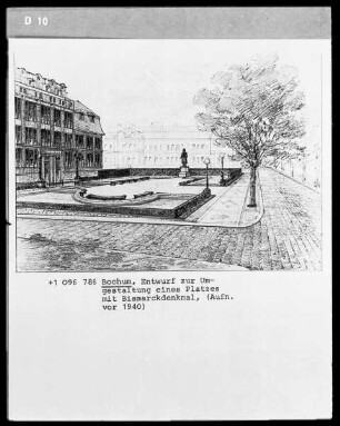 Entwurf für die Umgestaltung eines Platzes mit Bismarckdenkmal