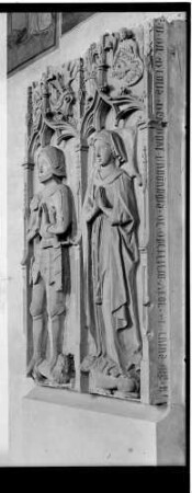 Hirschhorn Karmeliterkirche Sankt Maria Grabstein Melchior von Hirschhorn (gestorben 1456) und Kunigunde von Oberstein (gestorben 1452)