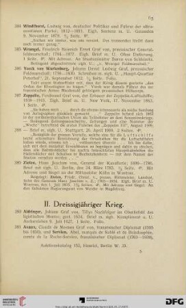 II. Dreissigjähriger Krieg (Nr. 390-453)