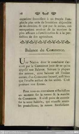 Balance du Commerce