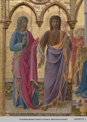 Polyptychon des heiligen Dominikus : Die Heiligen Johannes der Täufer und Johannes Evangelist