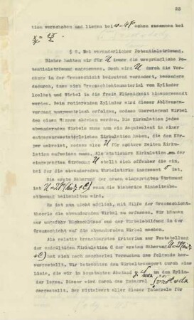 § 2. Bei veränderlicher Potentialströmung.