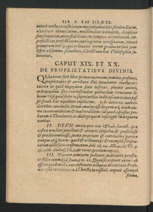 Caput XIX. Et XX. De Proprietatibus Divinis.