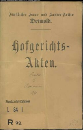 Reuter, Krüger zu Berlebeck gegen Vorsteher Rosemeier Nr. 11 zu Berlebeck - Teilnahme an der Wegebesserung