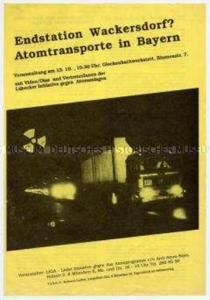 Flugblatt gegen das Atommüll-Lager Wackersdorf