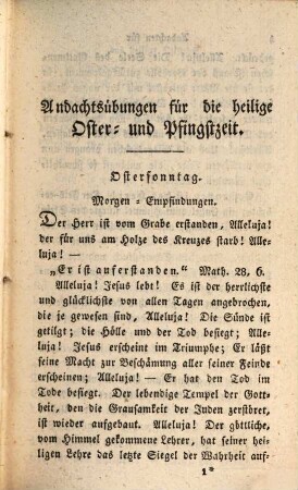 Vollständiges christkatholisches Gebethbuch, 4. Andachtsübungen für die heil. Oster- und Pfingstzeit