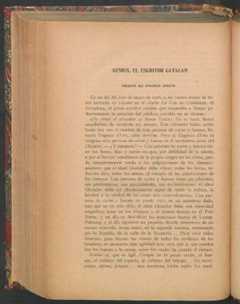 Xenius, el escritor catalan : Según su propio decir