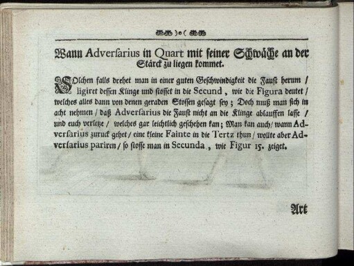 Wann Adversarius in Quart mit seiner Schwäche an der Stärck zuliegen kommet. [inkl. Abbildung]