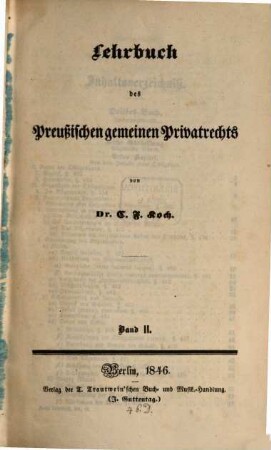 Lehrbuch des preußischen gemeinen Privatrechts. 2