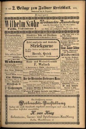 Dritte Ausgabe vom Samstag, den 03. Dezember 1898.