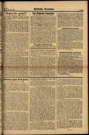 Zweite Ausgabe vom Freitag, den 20. Juni 1941.