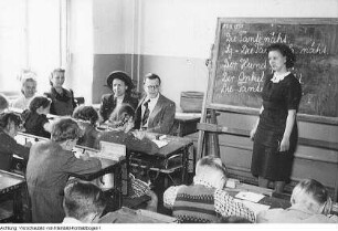 Schulbegehung, öffentlicher Unterricht, Mai 1950