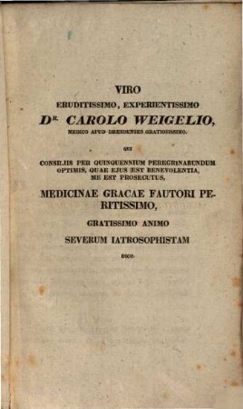 Severi Iatrosophistae de clysteribus liber, ad fidem codicis manuscripti unici Florentini primum Graece editus : dissertatio medica