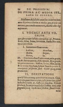 De Prima Ac Media Syllaba In Genere.