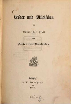 Leeder und Stückschen in Ditmarscher Platt