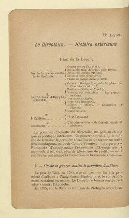 Le Directoire. - Histoire extérieure