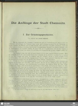 I. Zur Gründungsgeschichte