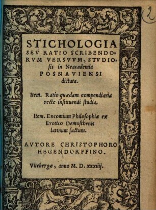 Stichologia seu ratio scribendorum versuum