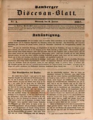 Bamberger Diöcesan-Blatt. 1847