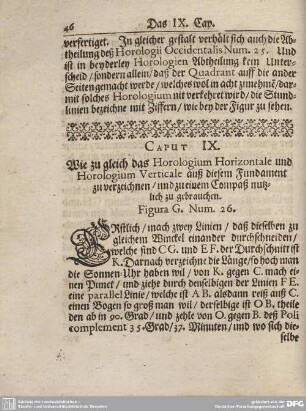 CAPUT IX. Wie zu gleich das Horologium Horizontale und Horologium Verticale auß diesem Fundament zu verzeichnen/und zu einem Compaß nutzlich zu gebrauchen.