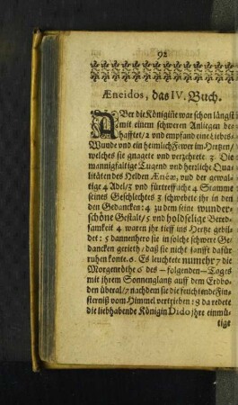 Aeneidos, das IV. Buch.