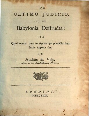 De ultimo Iudicio