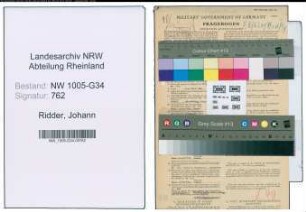 Entnazifizierung Johann Ridder , geb. 22.07.1895 (Dentist)