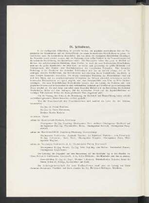 IX. Schlußwort