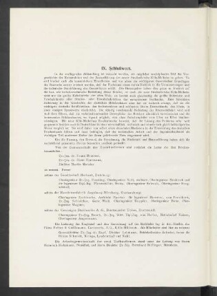 IX. Schlußwort