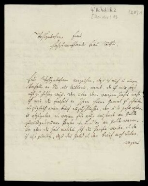 Brief von Johann Gottfried von Herder an Rudolf Erich Raspe