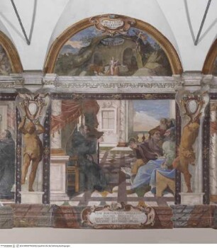 Szenen aus dem Leben des Heiligen Augustinus, Augustinus widerlegt Fortunatus