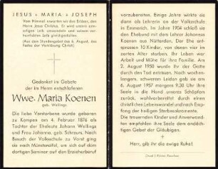 Koenen, Maria geb. Wellings