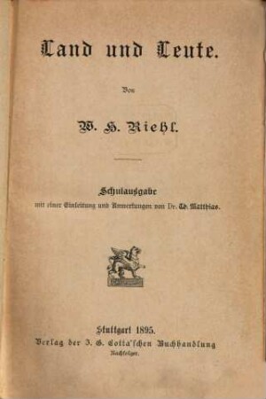 Die Naturgeschichte des Volkes als Grundlage einer deutschen Social-Politik, 1