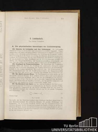 A. Die physikalischen Grundlagen der Lichterzeugung.