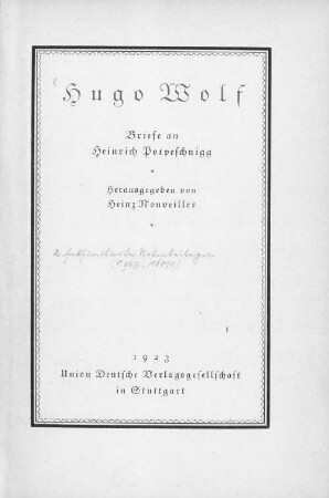 Briefe an Heinrich Potpeschnigg