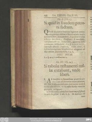 Tit. V. (VI. 5.) Si quid in fraudem patroni factum.