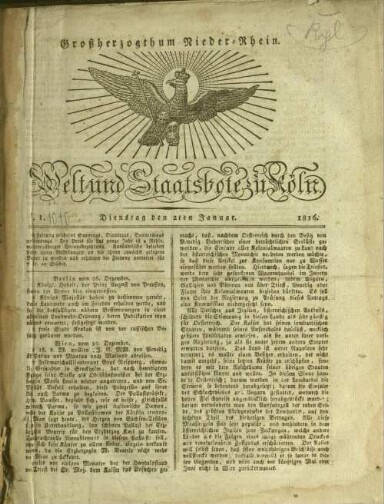 Titelseite einer Zeitung