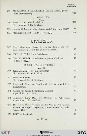 Diverses (Nr. 267-310)