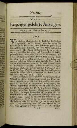 No. 94. Den 23ten November 1789.