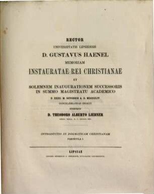 Introductio in dogmaticam christianam, 1