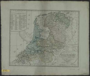 Karte der Batavischen Republik, heute Niederlande, ca. 1:620 000, Kupferstich, 1802