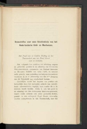 Bouwstoffen voor eene Geschiedenis van het Nederlandsche Geld- en Muntwezen