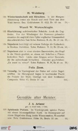 Gemälde alter Meister (Nr. 189-228)