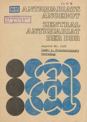 Nr. 1567: Land- u. Forstwirtschaft Gartenbau