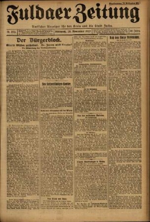 Ausgabe vom Mittwoch, den 28. November 1923.