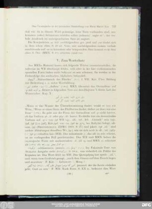 V. Zum Wortschatz