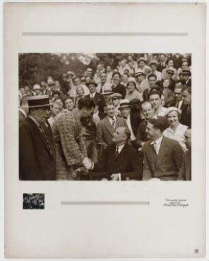 Franklin D. Roosevelt begrüßt Max Schmeling im Trainingslager in Kingston, New York. links: Max Schmeling, rechts: Franklin D. Roosevelt